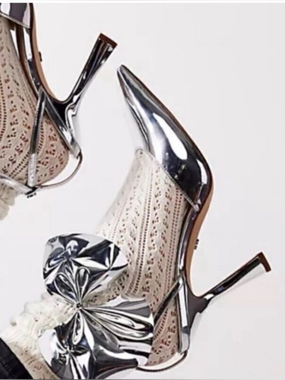 🆕{Sam Edleman} Halie Metallic Silver Leather Heels